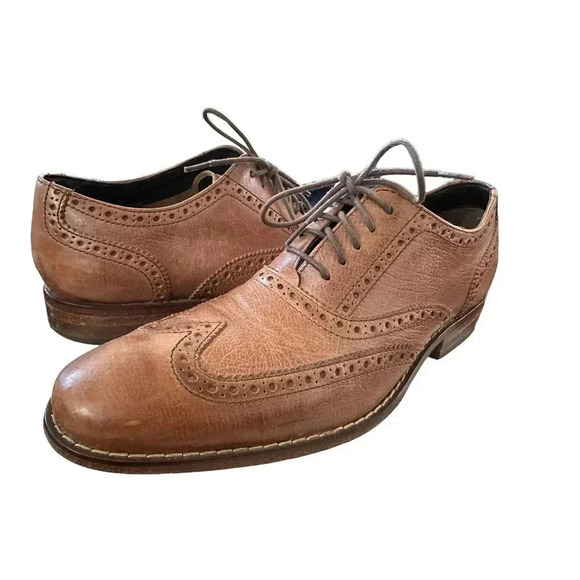 Cole Haan Grand Cambridge C12915 Brown Brogue Wingtip Oxfords Shoes Size 8.5 - Picture 4 of 8